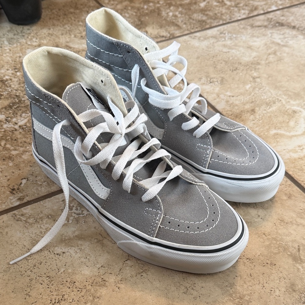 Vans Classic Gray and White High-Tops
